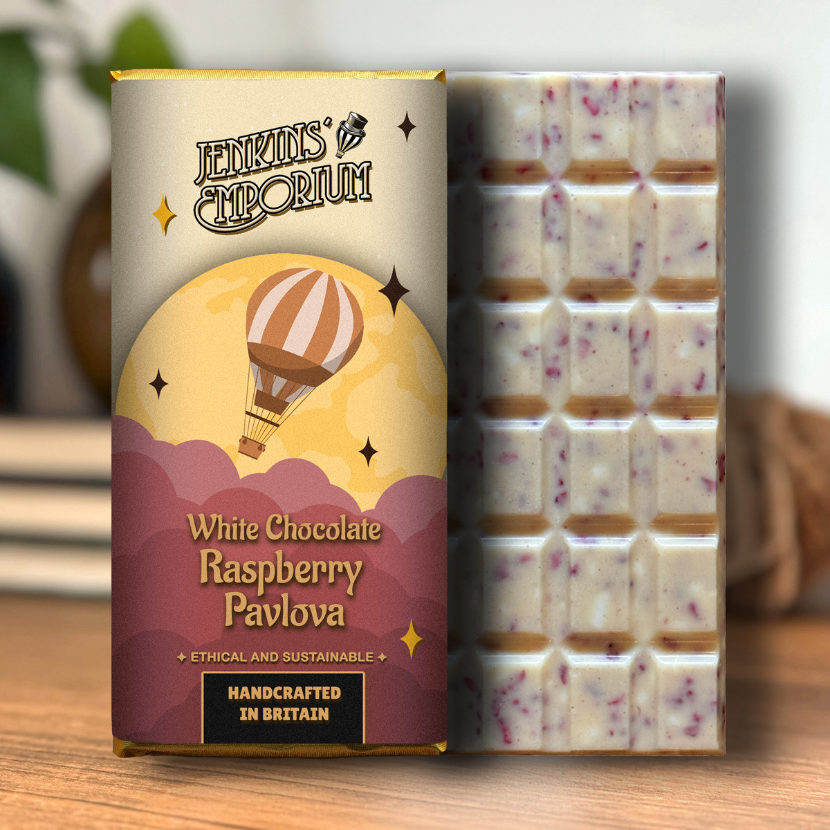 Raspberry Pavlova Chocolate Bar