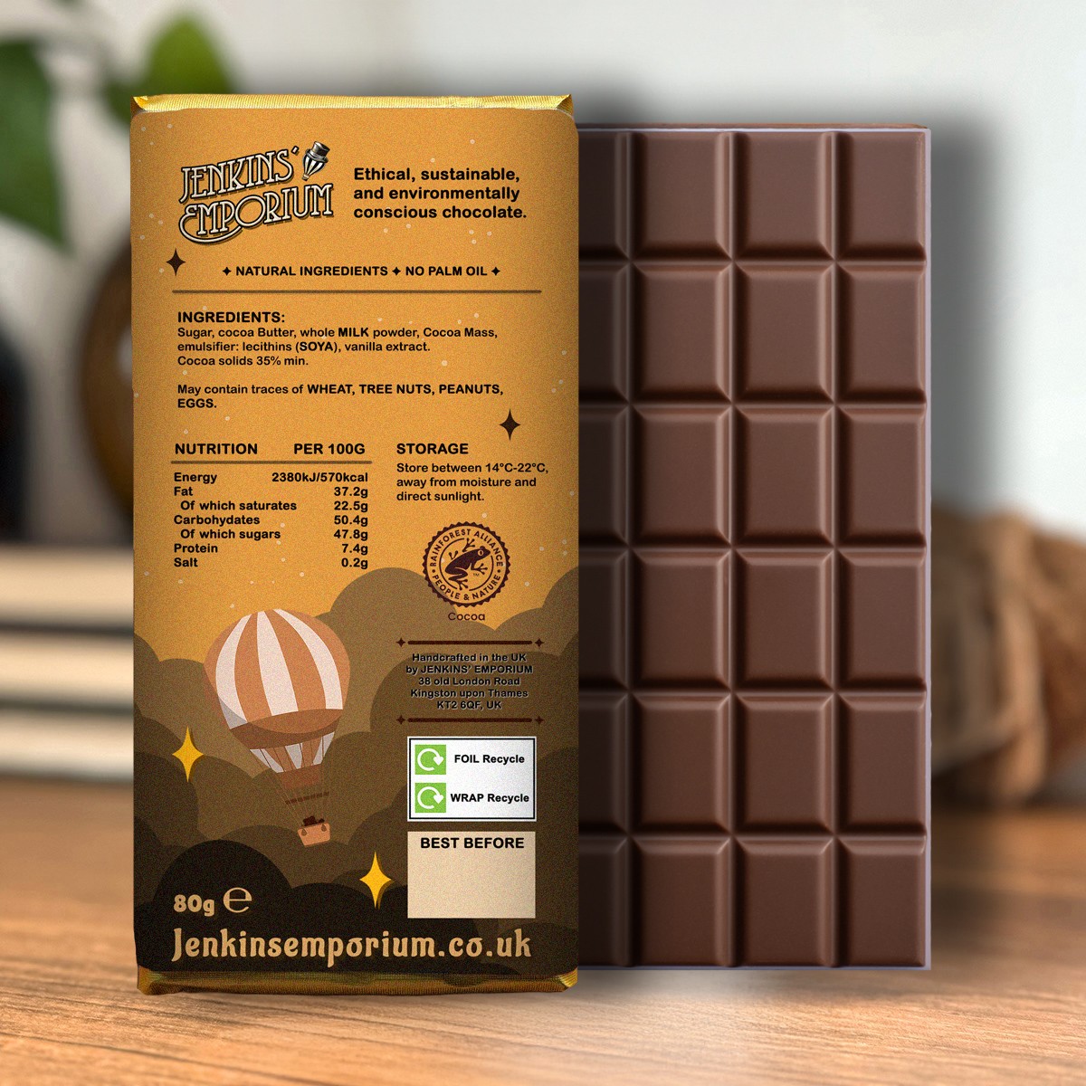A milk chocolate bar