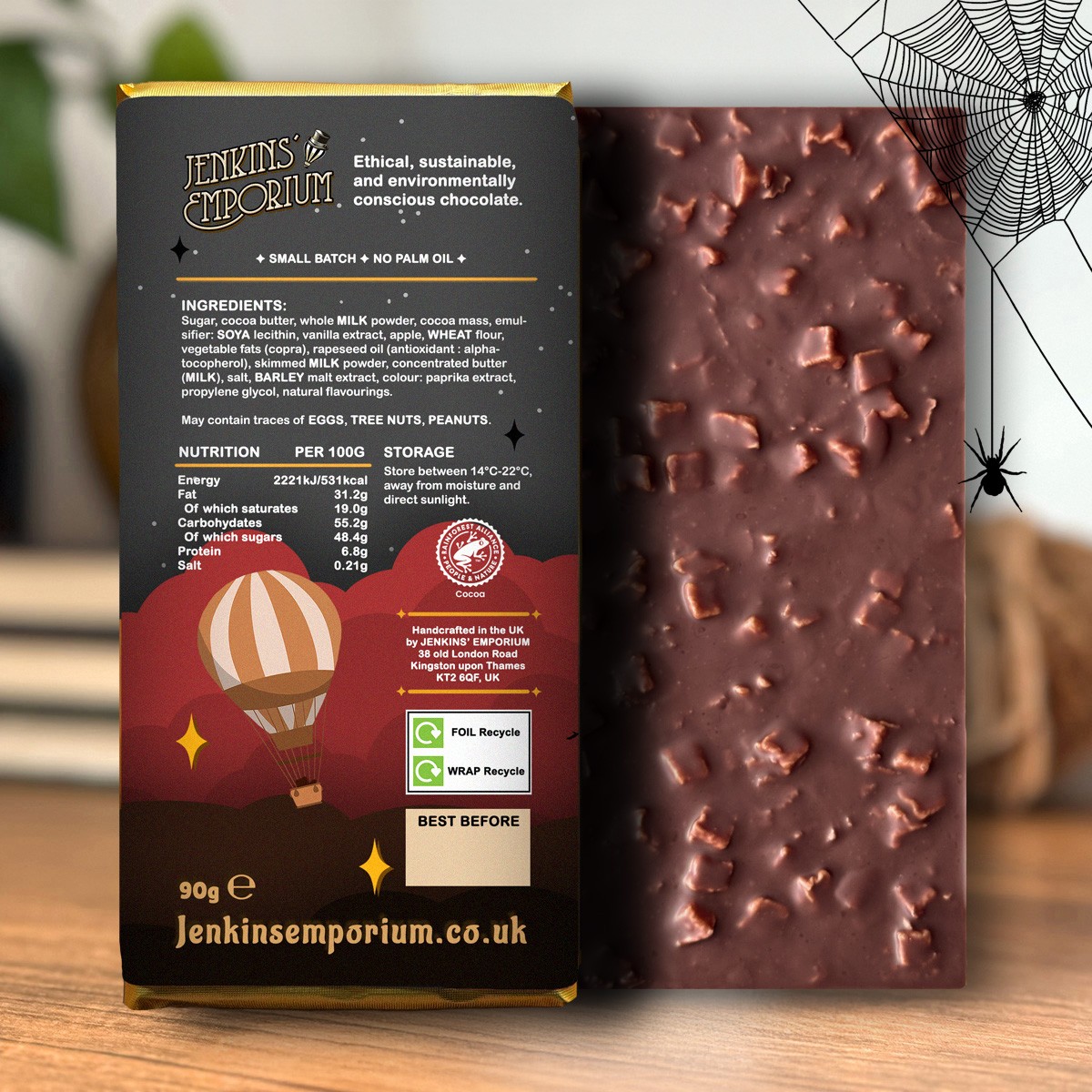 A Apple Crunch Milk Chocolate bar, limited Halloween Edition