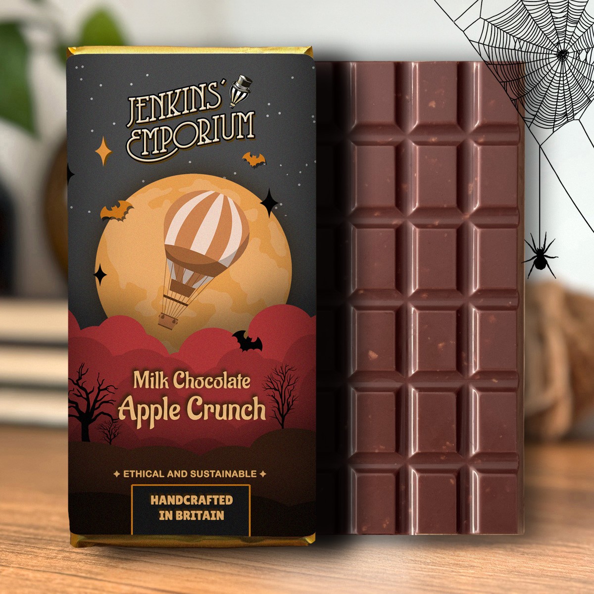 A Apple Crunch Milk Chocolate bar, limited Halloween Edition