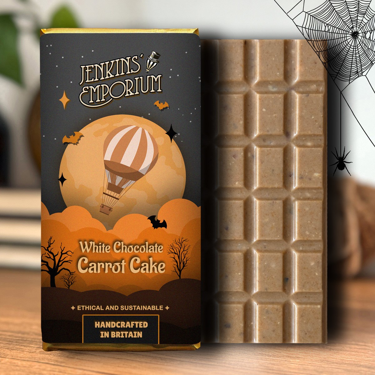 A Carrot Cake White Chocolate Bar, Halloween limited Edition
