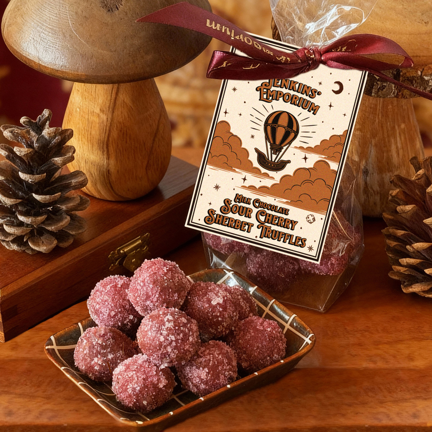Sour Cherry Sherbet Milk Chocolate Truffles