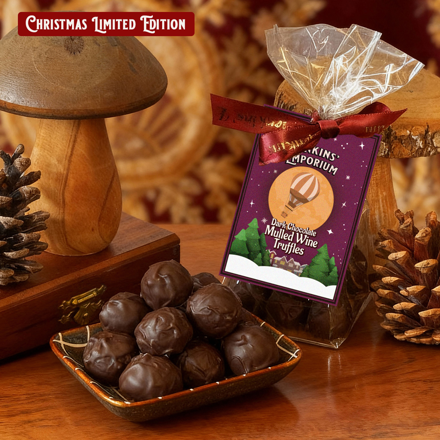 Mulled Wine Dark Chocolate Truffles