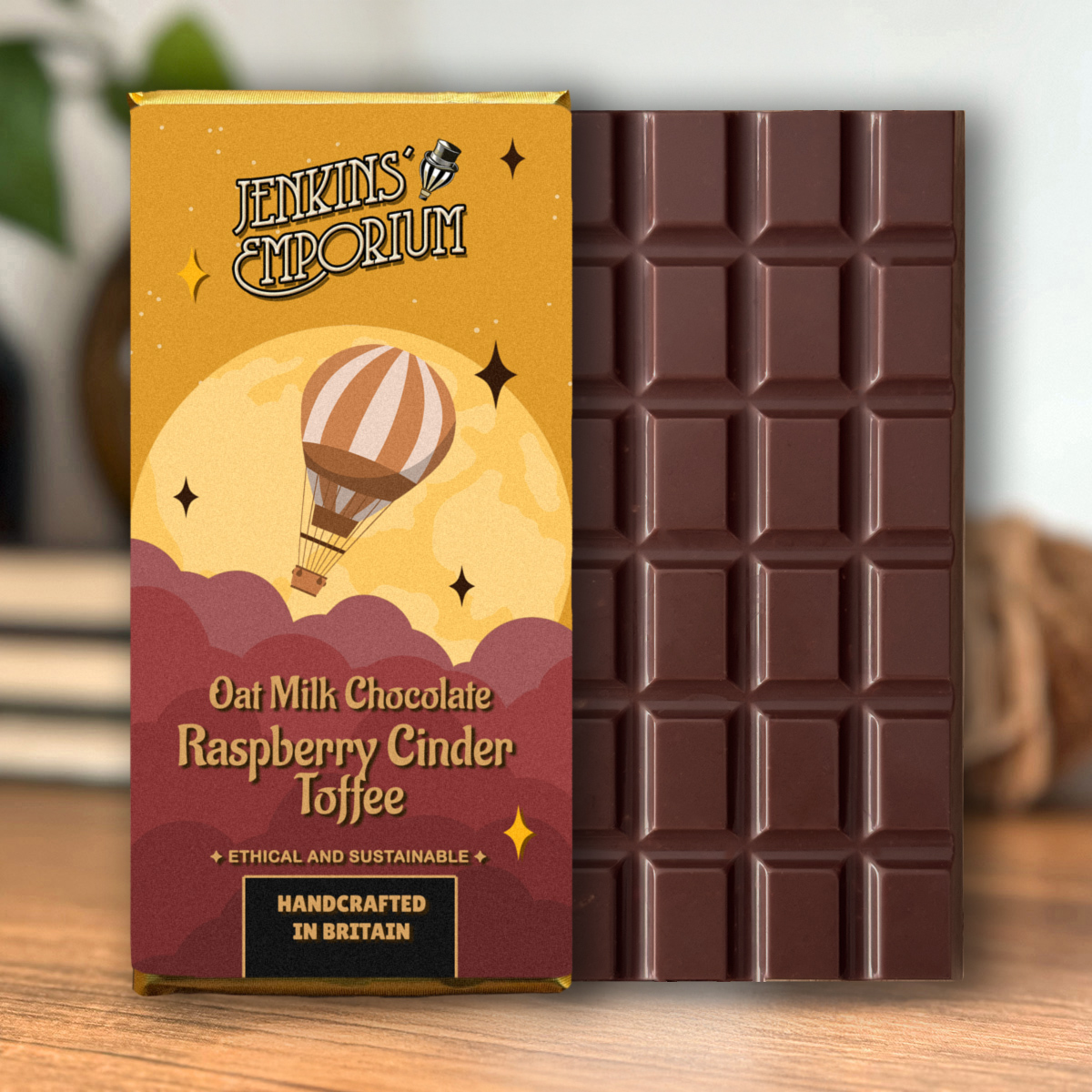 Plant-based Raspberry Cinder Toffee Oat Milk Chocolate Bar