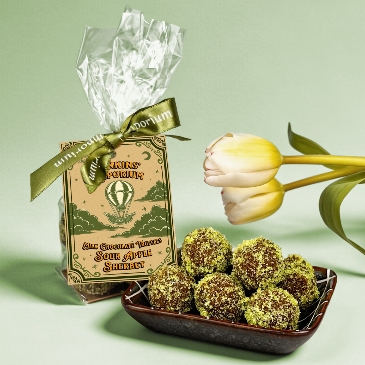 Sour Apple Sherbet Milk Chocolate Truffles